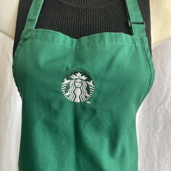 Starbucks Accessories - Starbucks Coffee Apron Green Barista Employee Uniform Twill Kitchen Pockets Logo